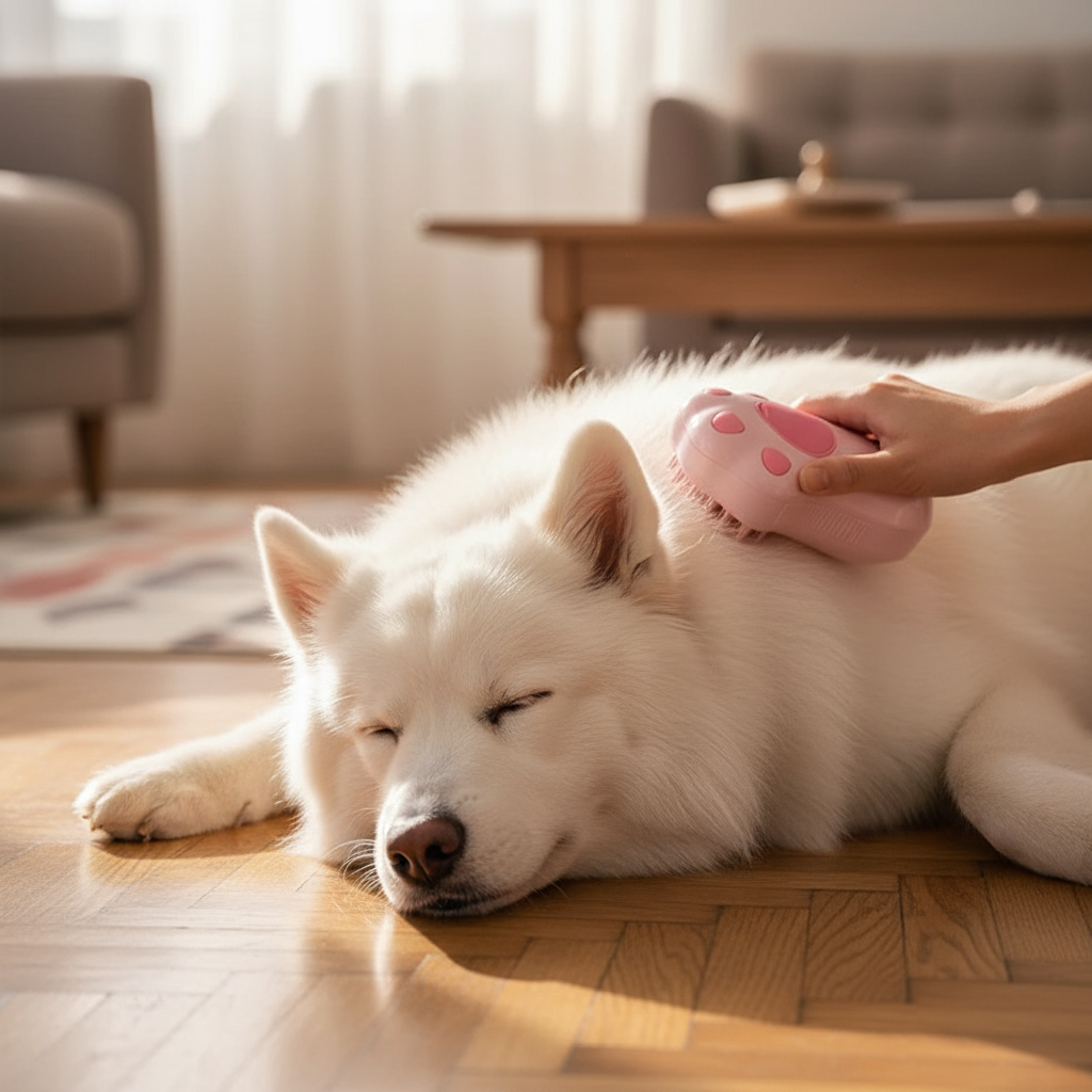 Brosse Vapeur 3-en-1 pour Chien et Chat – Démêlage & Massage