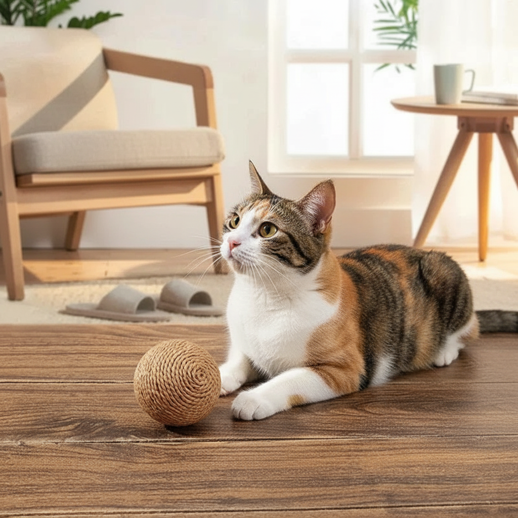 Balle en Sisal pour Chat Anti-Morsure