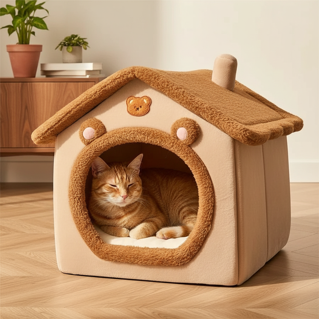Maison Pliable pour Animaux – Lit & Grotte Douillette